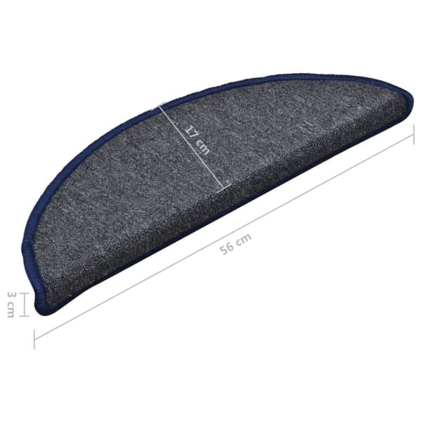 vidaXL Porrasmatot 15 kpl tummanharmaa ja sininen 56x17x3 cm
