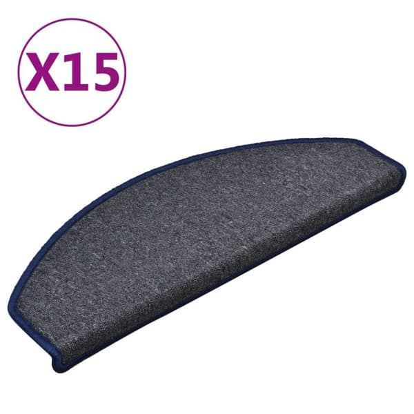 vidaXL trappemåtter 15 stk. 65x24x4 cm mørkegrå og blå
