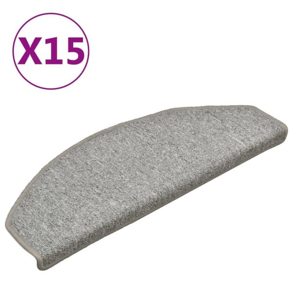 vidaXL Porrasmatot 15 kpl vaaleanharmaa 65x24x4 cm