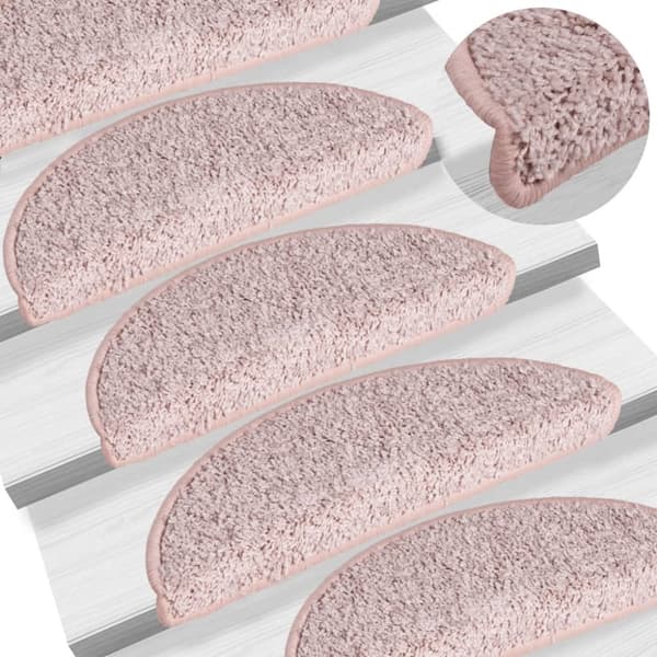 vidaXL trappemåtter 15 stk. 65x21x4 cm lyserød