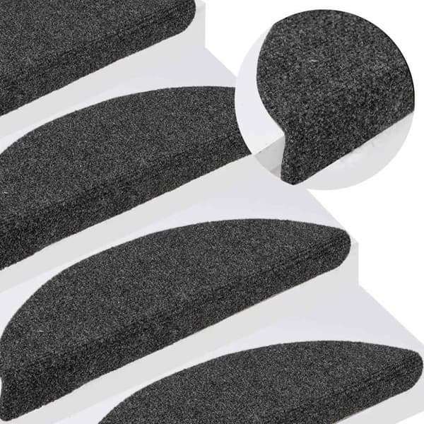 vidaXL Selvklebende trappematter 15stk antrasitt 56x17x3cm nålestempel