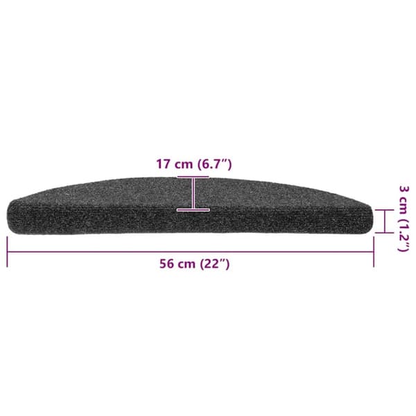 vidaXL Selvklebende trappematter 15stk antrasitt 56x17x3cm nålestempel
