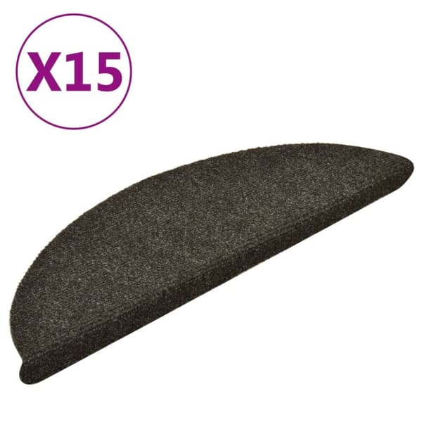 vidaXL Selvklebende trappematter 15stk antrasitt 56x17x3cm nålestempel