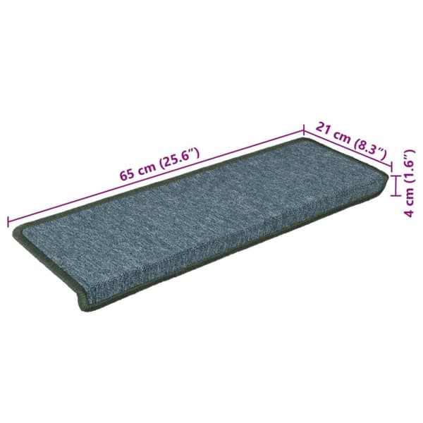 vidaXL 15 stk. trappemåtter 65x21x4 cm grøn