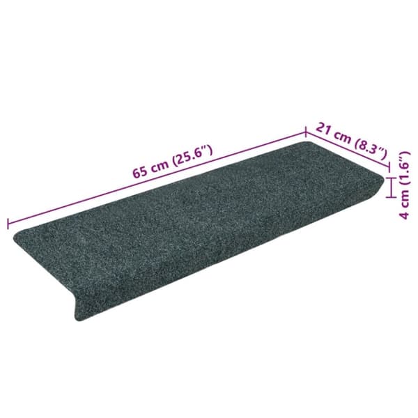 vidaXL 15 stk. trappemåtter tuftet 65x21x4 cm brun