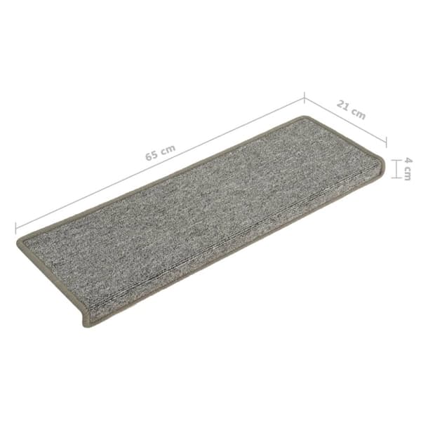 vidaXL trappemåtter 15 stk. 65x21x4 cm hvid og grå