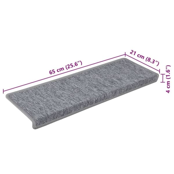 vidaXL trappemåtter 15 stk. 65x21x4 cm hvid og grå