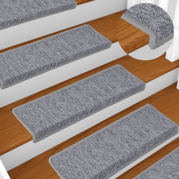 vidaXL trappemåtter 15 stk. 65x21x4 cm hvid og grå