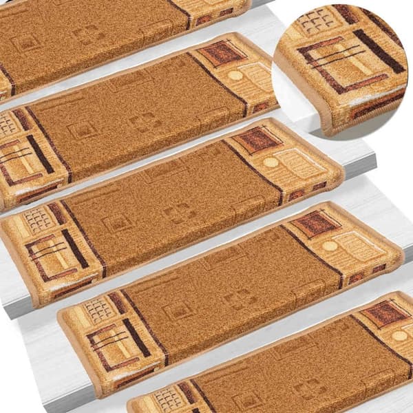 vidaXL Selvklebende trappematter 15 stk 65x21x4 cm beige