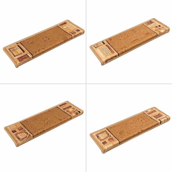 vidaXL Selvklebende trappematter 15 stk 65x21x4 cm beige