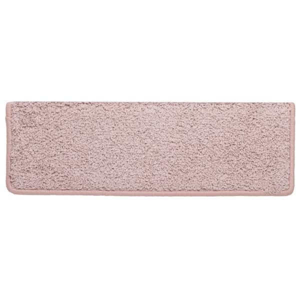 vidaXL Trappstegsmattor 15 st 65x21x4 cm vit och rosa