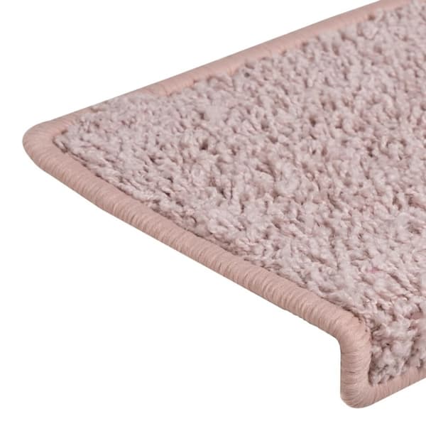 vidaXL Trappstegsmattor 15 st 65x21x4 cm vit och rosa