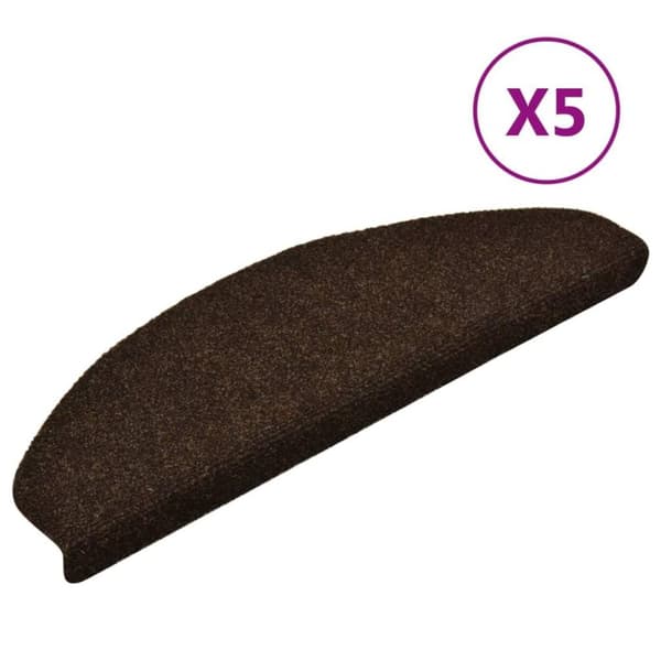 vidaXL Trappstegsmattor självhäftande 5 st brun 65x21x4 cm brodyr