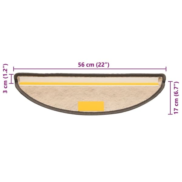 vidaXL selvklæbende trappemåtter 15 stk. 56x17x3 cm sisal-look sølv