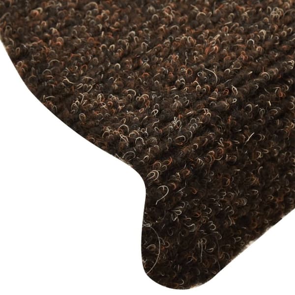 vidaXL selvklæbende trappemåtter 10 stk. 65x21x4 cm tuftet brun