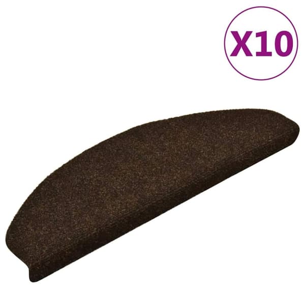 vidaXL selvklæbende trappemåtter 10 stk. 65x21x4 cm tuftet brun