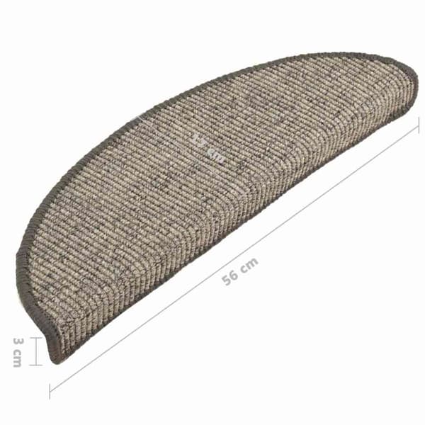 vidaXL Itsekiinnittyvät porrasmatot 15 kpl 56x17x3 cm beige ja harmaa