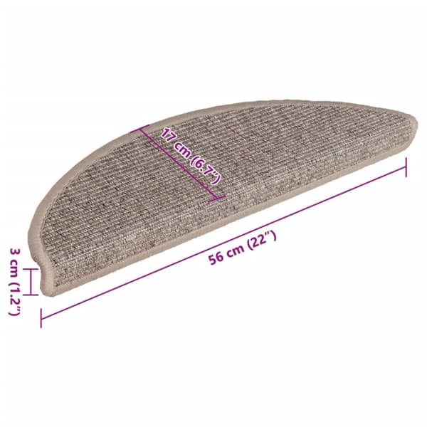 vidaXL selvklæbende trappemåtter 15 stk. 56x17x3 cm mørk beige
