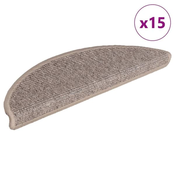 vidaXL selvklæbende trappemåtter 15 stk. 56x17x3 cm mørk beige