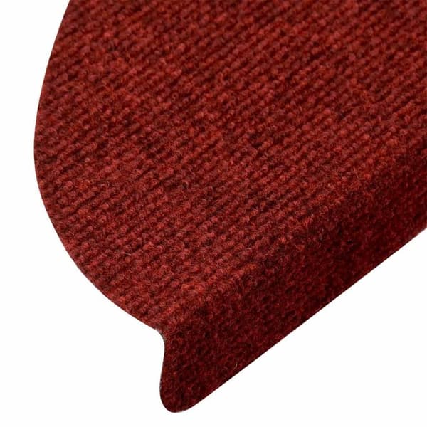 vidaXL Trappstegsmattor självhäftande 5 st röd 56x17x3 cm brodyr