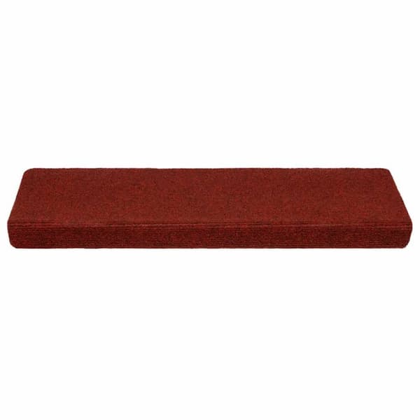 vidaXL Selvklebende trappematter 10 stk vinrød 65x21x4 cm nålestempel