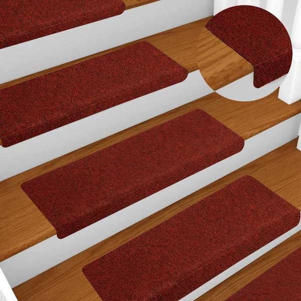 vidaXL Selvklebende trappematter 10 stk vinrød 65x21x4 cm nålestempel