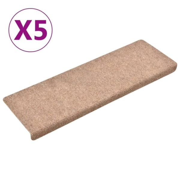 vidaXL Trappstegsmattor 5 st brun 65x21x4 cm brodyr