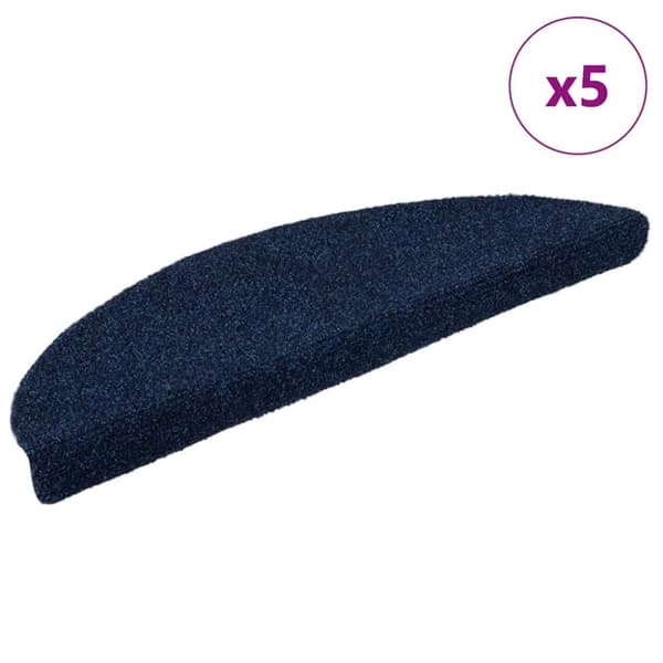 vidaXL selvklæbende trappemåtter 5 stk. 56x17x3 cm tuftet marineblå