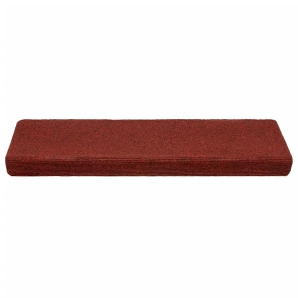 vidaXL trappemåtter 10 stk. 65x21x4 cm tuftet bordeauxfarvet