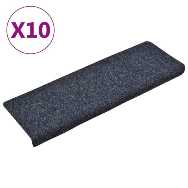vidaXL trappemåtter 10 stk. 65x21x4 cm tuftet antracitgrå