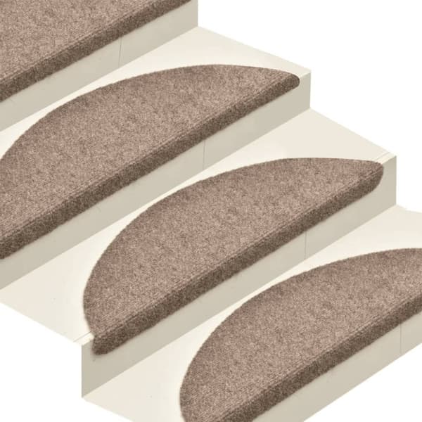 vidaXL selvklæbende trappemåtter 5 stk. 65x21x4 cm tuftet cremefarvet