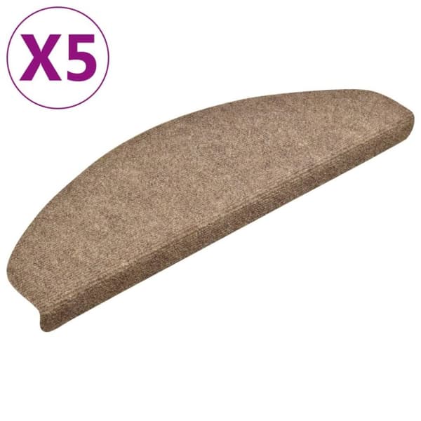vidaXL selvklæbende trappemåtter 5 stk. 65x21x4 cm tuftet cremefarvet