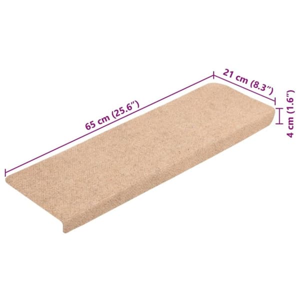 vidaXL trappemåtter 10 stk. 65x21x4 cm tuftet brun