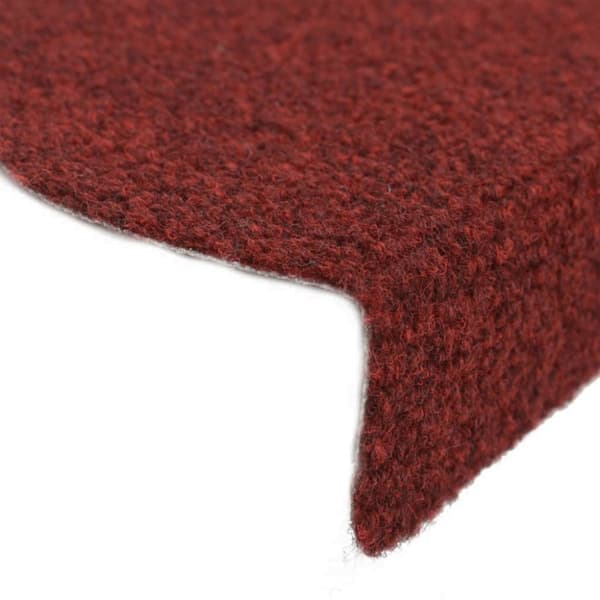 vidaXL selvklæbende trappemåtter 10 stk. 56x17x3 cm tuftet rød