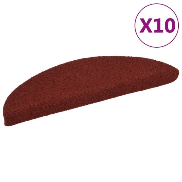 vidaXL selvklæbende trappemåtter 10 stk. 56x17x3 cm tuftet rød
