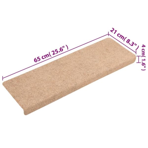 vidaXL trappemåtter 5 stk. 65x21x4 cm tuftet brun