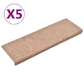 Miniatyrbillede 1 af 9: vidaXL trappemåtter 5 stk. 65x21x4 cm tuftet brun