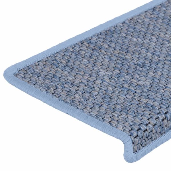 vidaXL selvklæbende trappemåtter 15 stk. 65x21x4 cm sisal-look blå