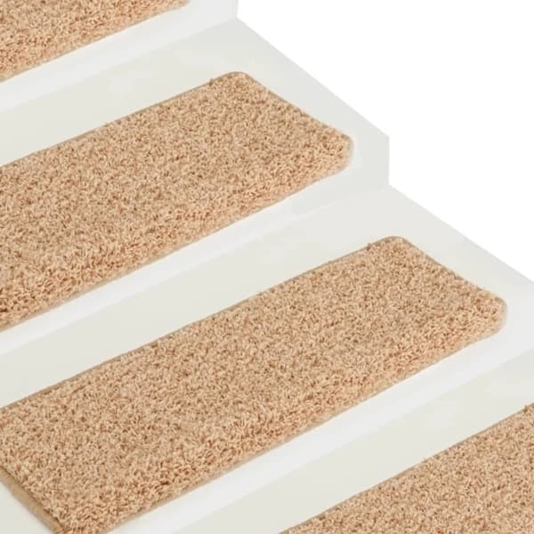 vidaXL 15 stk. trappemåtter 65x21x4 cm guldfarvet