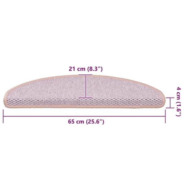 vidaXL selvklæbende trappemåtter 15 stk. 65x21x4 cm sisal-look rød