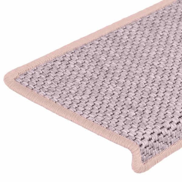 vidaXL Trappstegsmattor självhäftande sisal 15 st 65x21x4 cm röd