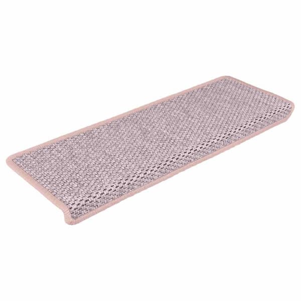 vidaXL Trappstegsmattor självhäftande sisal 15 st 65x21x4 cm röd
