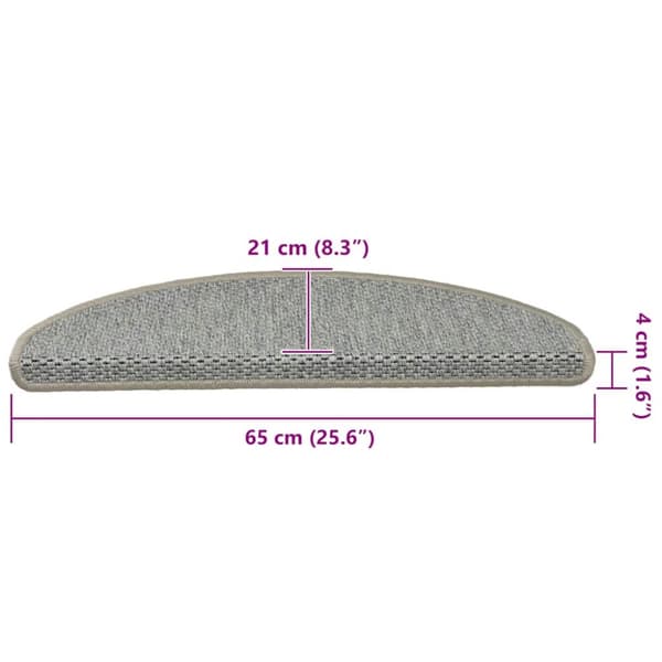 vidaXL Selvklebende trappematter sisal 15 stk 65x21x4 cm lysegrønn