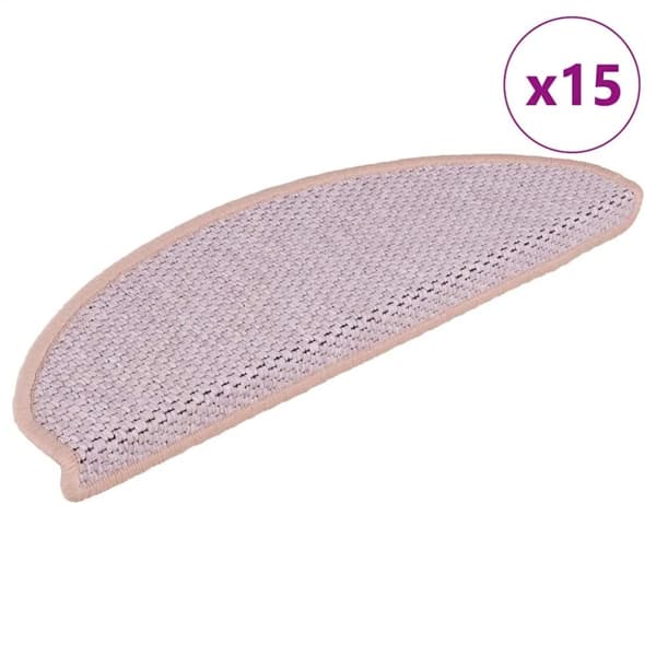 vidaXL Trappstegsmattor självhäftande sisal 15 st 65x21x4 cm röd