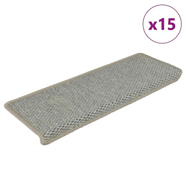 vidaXL Selvklebende trappematter sisal 15 stk 65x21x4 cm grønn