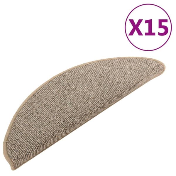 vidaXL Trappstegsmattor 15 st grå och brun 65x21x4 cm