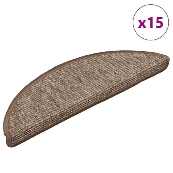 vidaXL selvklæbende trappemåtter 15 stk. 56x17x3 cm lys beige