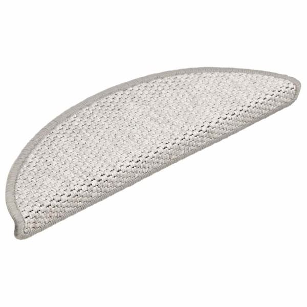 vidaXL Selvklebende trappematter sisal 15 stk 56x17x3 cm platina