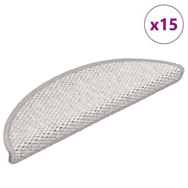 vidaXL Itsekiinnittyvät porrasmatot sisaltyyli 15 x 56x17x3 cm platina