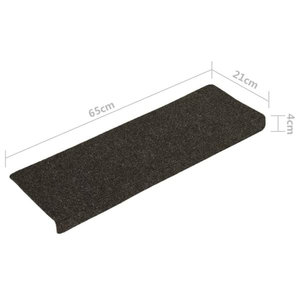 vidaXL trappemåtter 15 stk. 65x21x4 cm tuftet antracitgrå